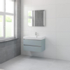 Bruynzeel Palitano badmeubelset 56.5x80x46cm 1 kraangat 1 wasbak 2 lades met spiegel met softclose fjord groen SW384650 Bruynzeel Palitano badmeubelset 56.5x80x46cm 1 kraangat 1 wasbak 2 lades met spiegel met softclose fjord groen SW384650