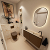 MONDIAZ TURE-DLUX Meuble toilette - 100cm - Rust - EDEN - vasque Frappe - position droite - 1 trou de robinet SW1103025