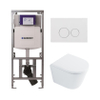 QeramiQ Dely Pack WC - 36.3x51.7cm - fond creux - sans bride - Geberit UP320 réservoir encastré - abattant de toilette softclose 35 mm - plaque de commande blanche brillante - boutons ronds - blanc brillant SW1222069