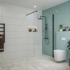 FugaFlow Eccelente Vetro inloopdouche badkamer - 110x200cm - helder glas - wandarm - mat zwart SW1124527