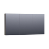 Saniclass Dual spiegelkast 140x70x15cm 3 draaideuren Black Diamond MDF SW371767 Saniclass Dual spiegelkast 140x70x15cm 3 draaideuren Black Diamond MDF SW371767