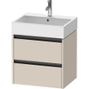 Duravit Ketho.2 Wastafelonderbouwkast - met 2 laden - 58.4x46x54.9cm - met grepen antraciet - taupe supermat SW772539