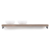 Looox Wood collection plan sous vasque - 200x46cm - Avec porte-serviettes noir mat - Chêne massif Old grey SW278359