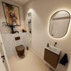 MONDIAZ TURE-DLUX Meuble toilette - 40cm - Rust - EDEN - vasque Opalo - position droite - sans trou de robinet SW1104512