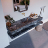 Mondiaz ALAN-DLUX Ensemble de meuble - 150cm - meuble Lava mat - 0 tiroirs - Lavabo Cloud Lava suspendu - vasque Centre - 0 trous de robinet SW809103