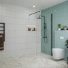 FugaFlow Eccelente Vetro Douche à l'italienne - 90x200cm - verre clair - Noir mat SW1125105