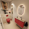 MONDIAZ TURE-DLUX Meuble toilette - 80cm - Fire - EDEN - vasque Frappe - position centrale - 1 trou de robinet SW1102783