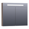 BRAUER Promise Deluxe armoire de toilette - 80x70x15cm - avec éclairage direct - 2 portes miroir double face - Grove SW371734