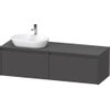Duravit Ketho 2 meuble sous-lavabo avec plaque console avec 2 tiroirs pour vasque à poser à gauche 160x55x45.9cm avec poignées anthracite graphite mat SW772350