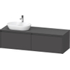 Duravit ketho 2 meuble sous lavabo avec plaque console et 2 tiroirs pour lavabo à gauche 160x55x45.9cm avec poignées anthracite graphite mat SW772350