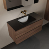 Mondiaz Aivy badmeubelset - 100x45x50cm - 0 kraangaten - 1 wasbak urban Solid surface - Midden - 2 lades - Met spiegelkast - Melamine Mocha SW892353