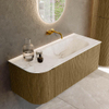 Mondiaz KURVE-DLUX Ensemble meuble de salle de bains - 115x46x40cm - 1 tiroir - 1 porte - lavabo solid surface - droit - sans trou de robinet - Dusk SW1414894