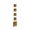 Hotbath Gal Afbouwdeel - voor Highflow Thermostaat - met 4 stopkranen - PVD - geborsteld messing (goud) SW656333