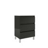 Saniclass Chaci PLUS Meuble bas de salle de bains - 60x86x46cm - 3 tiroirs - Poignée intégrée - MDF - noir mat SW1212793