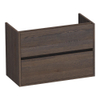 BRAUER Adore Meuble sous-lavabo peu profond - 80x39x55cm - 2 tiroirs softclose - sans poignées - 1 découpe pour siphon - chêne massif - lattes chêne noir SW393237
