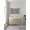 Bruynzeel Box badmeubelset 120x45cm 2 kraangaten 1 wasbak 2 lades met spiegel met softclose composite natuur eiken SW384008 Bruynzeel Box badmeubelset 120x45cm 2 kraangaten 1 wasbak 2 lades met spiegel met softclose composite natuur eiken SW384008