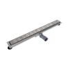 Saniclass douchegoot met flens 90x7x6.7cm ondiep met zijuitloop RVS sw6249 Saniclass douchegoot met flens 90x7x6.7cm ondiep met zijuitloop RVS sw6249