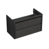 Forzalaqua Gela 2.0 meuble sous-lavabo 100x51x60cm avec 2 tiroirs softclose sans poignées Chêne massif Black oiled SW492278