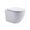 Aloni Pro Toilet suspendu - 36x49x32cm - chasse tourbillonnante - sans rebord - avec abattant - fermeture douce - libération rapide - compact - blanc mat SW1446225