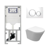 Wiesbaden Vesta Ensemble encastré - compact - 47cm - à fond creux WC suspendu - softclose - quickrelease - sans bride - plan de couverture sigma20 - blanc SW98666
