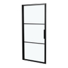 Riho Grid porte pivotante 90x200cm profil noir et verre transparent SW242172