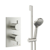 Crosswater MPRO Ensemble de douchette - 2 poignées - douchette à main - barre de douche - inox brossé SW1472602