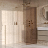 BRAUER Orion Paroi de douche à l'italienne - 100x200cm - verre bronze - revêtement en verre - PVD - or brossé SW1476034