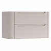 H&R Badmeubelen Juice Meuble sous vasque - 100x45x50cm - coins arrondis - 2 tiroirs - poignée intégrée - beige mat SW1489141
