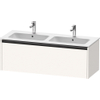 Duravit Ketho.2 Wastafelonderbouwkast - met 1 lade - voor dubbele wastafel - 128x48x44cm - met greep antraciet - wit supermat SW771890
