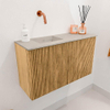 Mondiaz JOYA-DLUX 70cm toiletmeubel - kleur Oak - Wastafel FAYE positie Links Zonder kraangat kleur Opalo. SW1422173