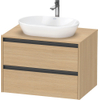 Duravit ketho 2 meuble sous lavabo avec plaque console et 2 tiroirs 80x55x56.8cm avec poignées anthracite chêne naturel mate SW771981