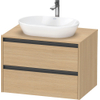 Duravit Ketho.2 Wastafelonderbouwkast - inclusief consoleplaat - met 2 laden - 80x55x56.8cm - met handgrepen antraciet - natuur eiken mat SW771981