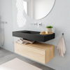 MONDIAZ ALAN 100cm - onderkast - washed oak - 1 lade - vrijhangende wastafel - wasbak midden - 0 kraangaten - urban SW408447