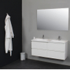 Adema Bella badmeubel met acryl wastafel 2 kraangaten met spiegel 120X55X46cm Wit hoogglans SW398161 Adema Bella badmeubel met acryl wastafel 2 kraangaten met spiegel 120X55X46cm Wit hoogglans SW398161