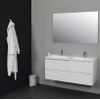 Basic Bella Meuble avec lavabo acrylique 120x55x46cm 2 trous de robinet avec miroir Blanc brillant SW398161
