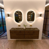 Mondiaz CIRO-DLUX Meuble de salle de bains - 160x45x50cm - Plan vasque solid surface Lava - 2 vasques double - sans trous de robinetterie - 4 tiroirs - Dusk SW1533056