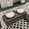 ENSEMBLE DE MEUBLE MONDIAZ LUSH - 120cm - 1 tiroir - lavabo BARCO - 2 lavabos - 2 trous de robinet - anthracite SW409621