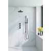 Fortifura Nebbio ensemble de douche pluie apparent – bras mural courbé 35 cm – douchette bâton 1 jet – flexible lisse – noir mat SW1237521