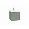 Crosswater Vergo ensemble de meubles de salle de bain - 49.8x47.6x45.5cm - 1 lavabo en céramique - 1 trou pour le robinet - 1 tiroir - vert sauge SW894643