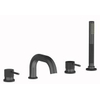 Plieger Roma Pièce de garniture pour mitigeur de baignoire 4 trous avec bec et douchette chrome noir brossé SW444451 Plieger Roma Pièce de garniture pour mitigeur de baignoire 4 trous avec bec et douchette chrome noir brossé SW444451