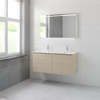 Bruynzeel Matera badmeubelset 56.5x120x50cm 2 kraangaten 2 wasbakken 4 lades met spiegel met softclose composite natuur eiken SW384422 Bruynzeel Matera badmeubelset 56.5x120x50cm 2 kraangaten 2 wasbakken 4 lades met spiegel met softclose composite natuur eiken SW384422