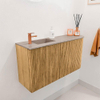 Mondiaz JOYA-DLUX 81.6cm toiletmeubel - ronding rechts kleur Oak - Wastafel FAYE positie Links 1 kraangat kleur Saba. SW1424196