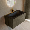 Mondiaz KURVE Ensemble meuble de salle de bains - 80x46x40cm - 1 tiroir - lavabo solid surface - central - 1 trou de robinet - Shadow SW1414189