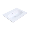 Arcqua Oval Lavabo encastré - 61x46x1.5cm - vasque simple - sans trou de robinet - marbre de synthèse - blanc brillant SW1581326
