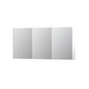 INK SPK2 Spiegelkast - 160x14x74cm - 3 deuren - dubbelzijdige Spiegel - schakelaar en stopcontact - MDF lak wit mat SW440145