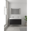 Bruynzeel Box badmeubelset 120x45cm 2 kraangaten 2 wasbakken 2 lades met spiegel met softclose composite zijde zwart SW384002 Bruynzeel Box badmeubelset 120x45cm 2 kraangaten 2 wasbakken 2 lades met spiegel met softclose composite zijde zwart SW384002