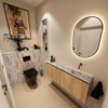 MONDIAZ TURE-DLUX Meuble toilette - 120cm - Washed Oak - EDEN - vasque Glace - position droite - sans trou de robinet SW1103644