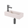 QeramiQ Fuente Lavabo pour WC - 38x18.5x9 cm - ceramique - trou de robinet de Lavabo pour WC a gauche - robinet de Lavabo pour WC gun metal brosse - siphon bas - bonde - lin SW1582103