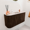 Mondiaz JOYA-DLUX 83.2cm toiletmeubel - ronding links en rechts kleur Walnut - Wastafel FAYE positie Midden 1 kraangat kleur Nata. SW1424542