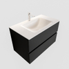 MONDIAZ VICA Ensemble de meuble salle de bain - 80cm - 2 tiroirs - lavabo Cloud central - 1 trou de robinet - solid surface urban SW410240